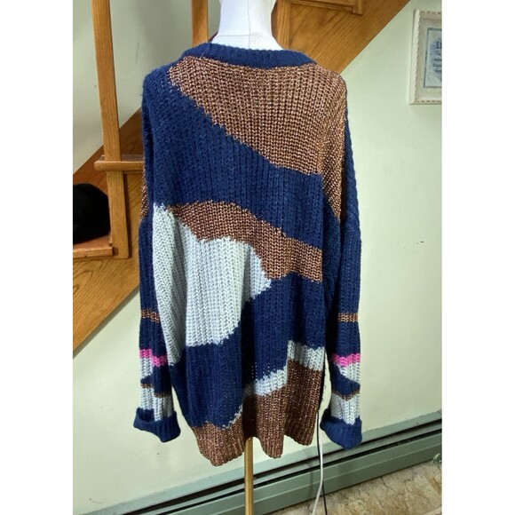 Studio Untold Womens Plus Size 20/22 Color Block Wool Blend Pullover Sweater - Picture 4 of 7